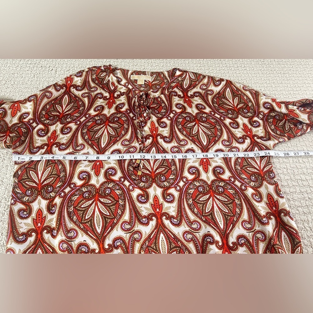 MICHAEL Michael Kors Paisley Blouse in Red and Brown - Picture 3 of 9